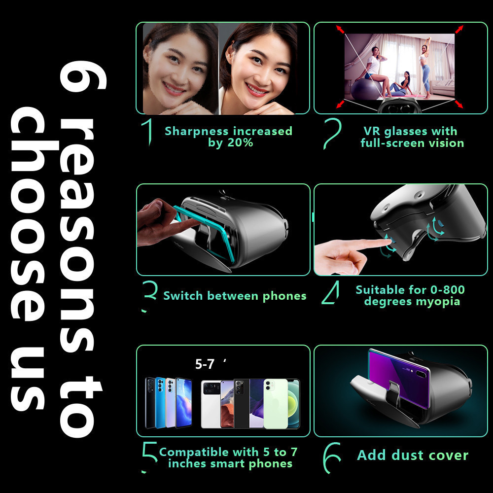 Kính VRG PRO VR Kính thực tế ảo Mũ bảo hiểm 3D Thiết bị tai nghe Ống kính thông minh cho điện thoại thông minh Điện thoại di động Viar Realidade Bộ điều khiển Người xem Phim tăng cường video trò chơi | BigBuy360 - bigbuy360.vn