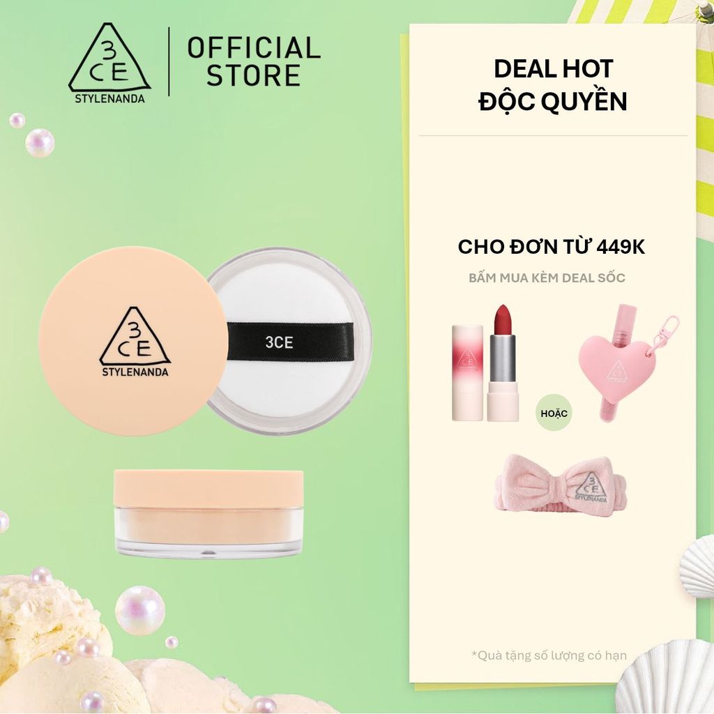 Phấn Phủ 3CE Cho Lớp Trang Điểm Tự Nhiên Bền Màu 3CE Natural Finish Loose Powder