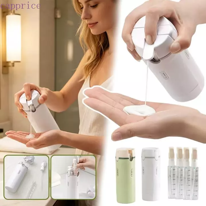 Chai đựng đồ du lịch 4 trong 1 CAPPRICE, Chai đựng đồ vệ sinh du lịch có thể đổ lại chống rò rỉ, BPA di động không chứa quy mô & nhãn dán Chai bơm Tắm & Du lịch