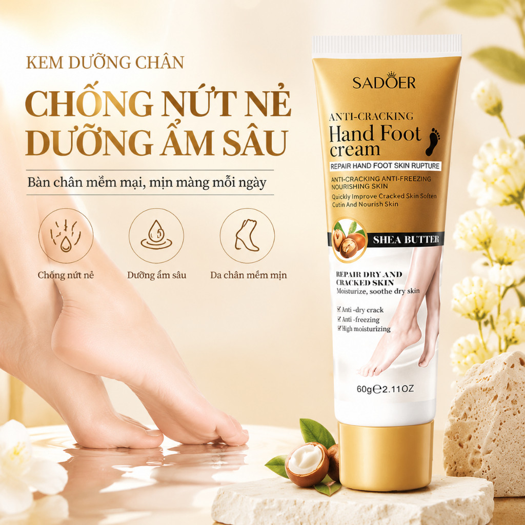 Sadoer Kem Dưỡng Ẩm Chống Nứt Nẻ Gót Chân 60g