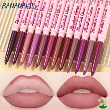 Bút chì viền môi BANANA1GL, Bút chì lót mờ lâu trôi không thấm nước, Thiết kế có thể thu vào Cốc chống dính Bút son môi chống nhòe Trang điểm môi