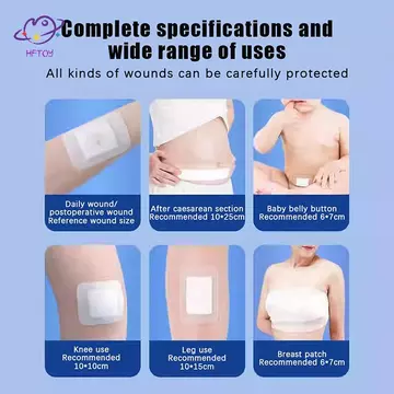 HFTOY 10 / 20 Cái Băng dính y tế không dệt thoáng khí Băng hỗ trợ vết thương Băng công cụ sơ cứu vết thương lớn Băng cố định Băng Stier ~