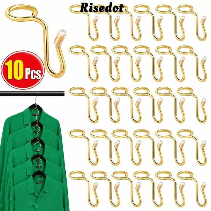 RISEDOT 10 Cái Móc Kết Nối Móc Treo, Móc Treo Quần Áo Tiết Kiệm Không Gian Nhiều Lớp Móc Mở Rộng, Móc Treo Quần Áo Kim Loại Thiết Thực Móc Treo Quần Áo Tủ Quần Áo Lưu Trữ