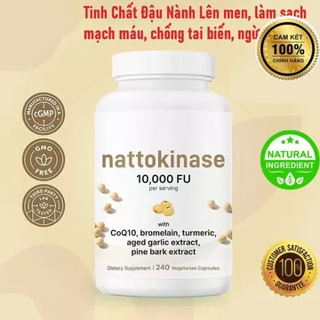 Viên Thảo Mộc Nattokinase 10,000 FU-Lưu Thông Khí Huyết & Hỗ Trợ Tim Mạch, Sạch Mạch Máu, Ngừa Tai Biến _DEAL HỜI |E