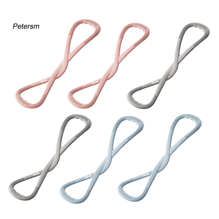 Bài tập chân PP Dây kháng lực Mở rộng ngực Dây kháng lực Silicone Chống trượt Hình 8 Dây kháng lực 25 / 35lbs – Dây đeo tập luyện sức mạnh đàn hồi dàn – 6
