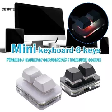 Bàn phím dán sao chép DESPITEGO, Công tắc đỏ Acrylic Bàn phím mini 2 tùy chỉnh, Phụ kiện bàn phím Phím cơ Giao diện Type-c Chiếu sáng 2 phím Bàn phím mini PC