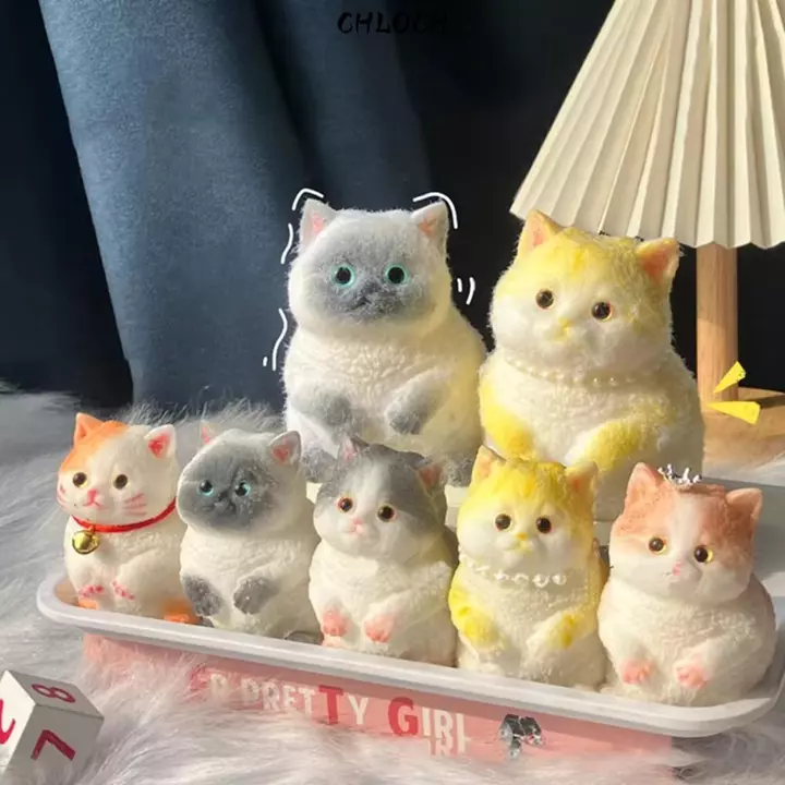 CHLOCH Squishy Relief Bóp Đồ chơi cho mèo, Đồ chơi giảm căng thẳng bằng silicon Big Cat Squishy Fidget, Thư giãn lo âu dễ thương với bề mặt đổ xô Đồ chơi bóp mềm cho mèo dành cho người lớn Trẻ em