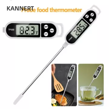Nhiệt kế thực phẩm kỹ thuật số KANNERT, Nhiệt kế thịt có đèn nền đầu dò dài, Phạm vi nhiệt độ -50°C đến + 300°C Chống nước Đọc tức thì Nhiệt kế nhà bếp điện tử Nấu ăn