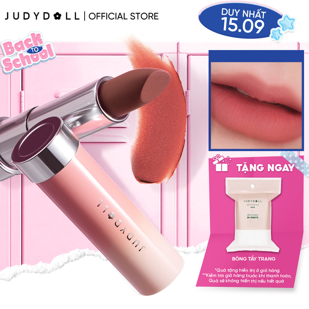 [MỚI] Son Lì JUDYDOLL Velvet Matte Lipstick Son thỏi Ẩm mướt Bơ mịn Mờ vân môi 3,6g