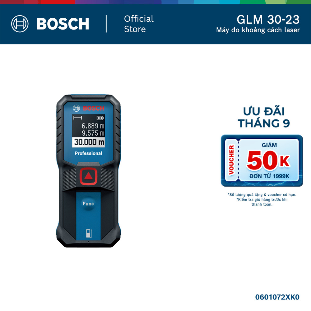 Máy đo khoảng cách laser Bosch GLM 30-23 – Đo xa 30m, nhỏ gọn, chính xác