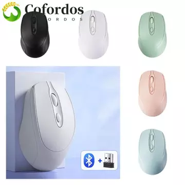 Chuột không dây COFORDOS Macaron, Chuột không dây công thái học có thể sạc lại 2.4Ghz + BT5.0, Chuột chơi game không ồn ào Tuổi thọ pin dài Chuột không dây Morandi di động PC / Laptop