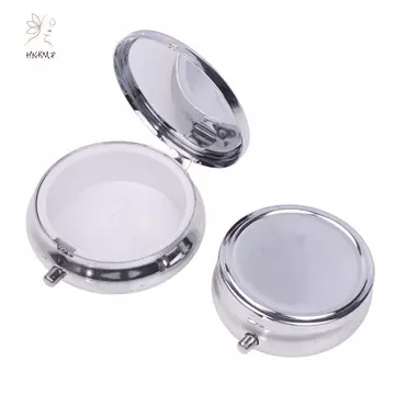 Hộp đựng thuốc kim loại HNKMP Hộp đựng thuốc tròn bằng thép không gỉ Hộp đựng thuốc Hộp đựng thuốc Bộ chia hộp kẹo thuốc.