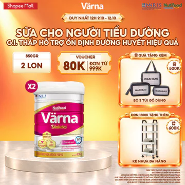 [COMBO ỔN ĐỊNH ĐƯỜNG HUYẾT 2] Combo 2 Lon Sữa Bột Cho Người Tiểu Đường Diabetes (Lon 850g) GI Thấp Ổn Định Đường Huyết