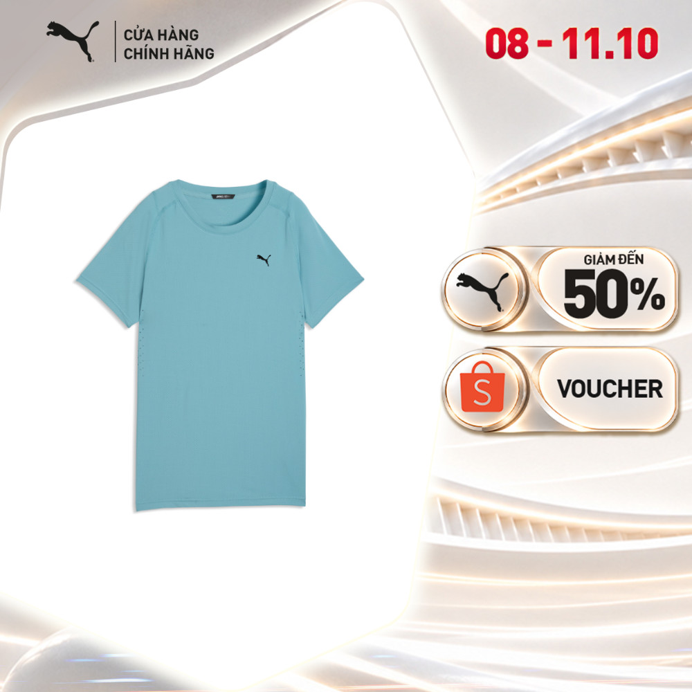 Áo Thun Thể Thao PUMA Nữ W PWRMODE TEE Baltic Sea Blue Màu Xanh