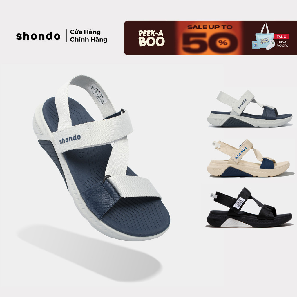 Giày Sandal Nam Nữ Shondo F7R Đế Cao 5cm Nhẹ Đi Học Đi Chơi Nhiều Màu | BigBuy360 - bigbuy360.vn