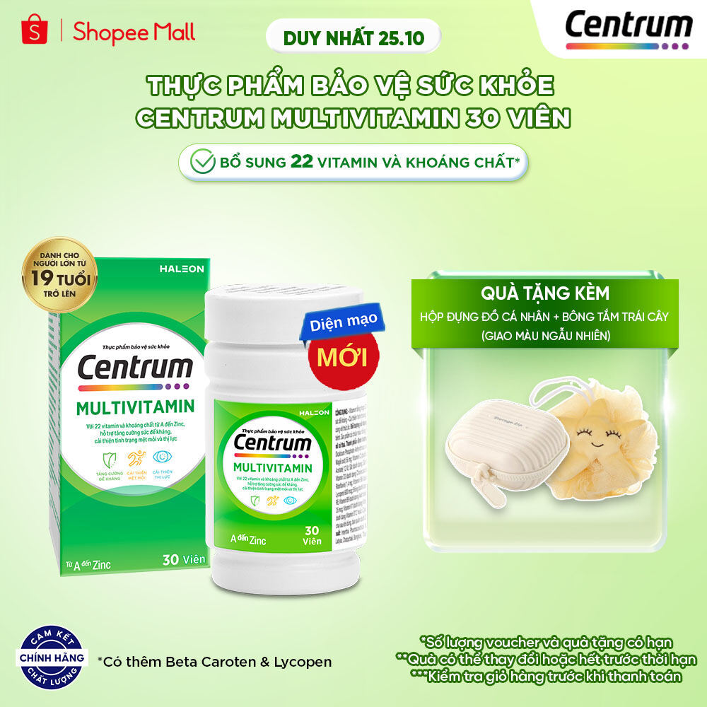 Thực phẩm bảo vệ sức khỏe CENTRUM MULTIVITAMIN cho NGƯỜI LỚN TỪ 19 TUỔI – 30 Viên