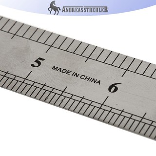 Onetimingfine 15-30cm Dụng cụ thước thẳng kim loại bằng thép không gỉ Dụng cụ đo hai mặt VN