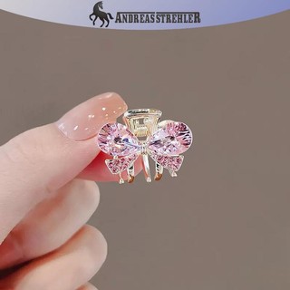 Onetimingfine Thời Trang Cua Kim Loại Kẹp Tóc Nhỏ Phụ Kiện Tóc Cho Nữ Cô Gái Hồng Kim Cương Giả Nơ Hoa Tóc Pin Bên Nổ Kẹp VN