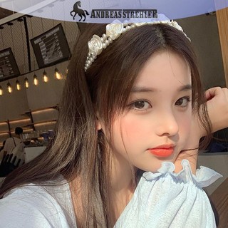 Onetimingfine Thanh Lịch Lớn Trắng Ngọc Trai s Dành Cho Nữ Cô Gái Đơn Giản Trắng Hoa Hồng Băng Đô Quấn Tóc Sóng Retro Hairhoop Mũ Đội Đầu Phụ Kiện VN
