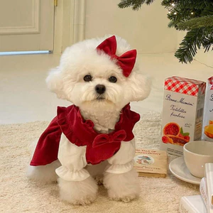 Váy cho chó công chúa nhỏ vừa cho chó con Giáng sinh Quần áo thú cưng Trang phục chó mèo dễ thương