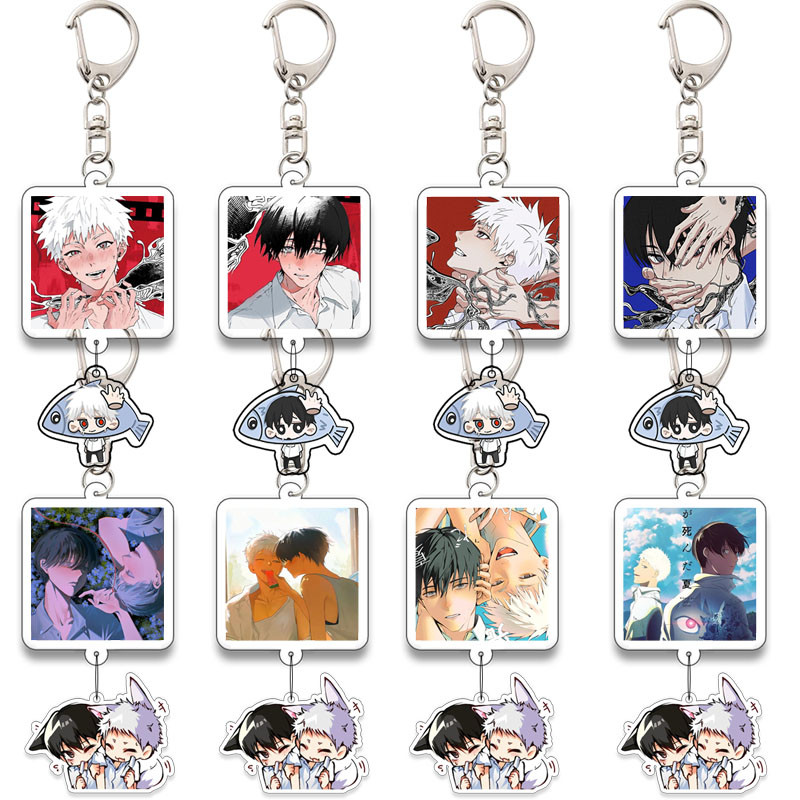 The Summer Hikaru Died Keyring Anime Cartoon Cartoon Q Version Kawaii Acrylic Pendant Keychain Bag Decorate Accessories