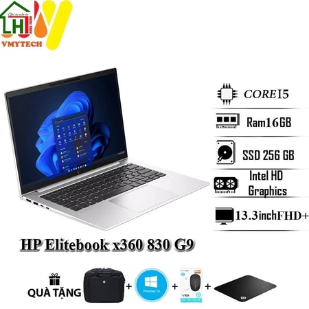 HP Elitebook x360 830 G9, core i5 1245U, Ram 16GB, SSD 256GB, 13.3inch FHD+, bạc vỏ nhôm cao cấp