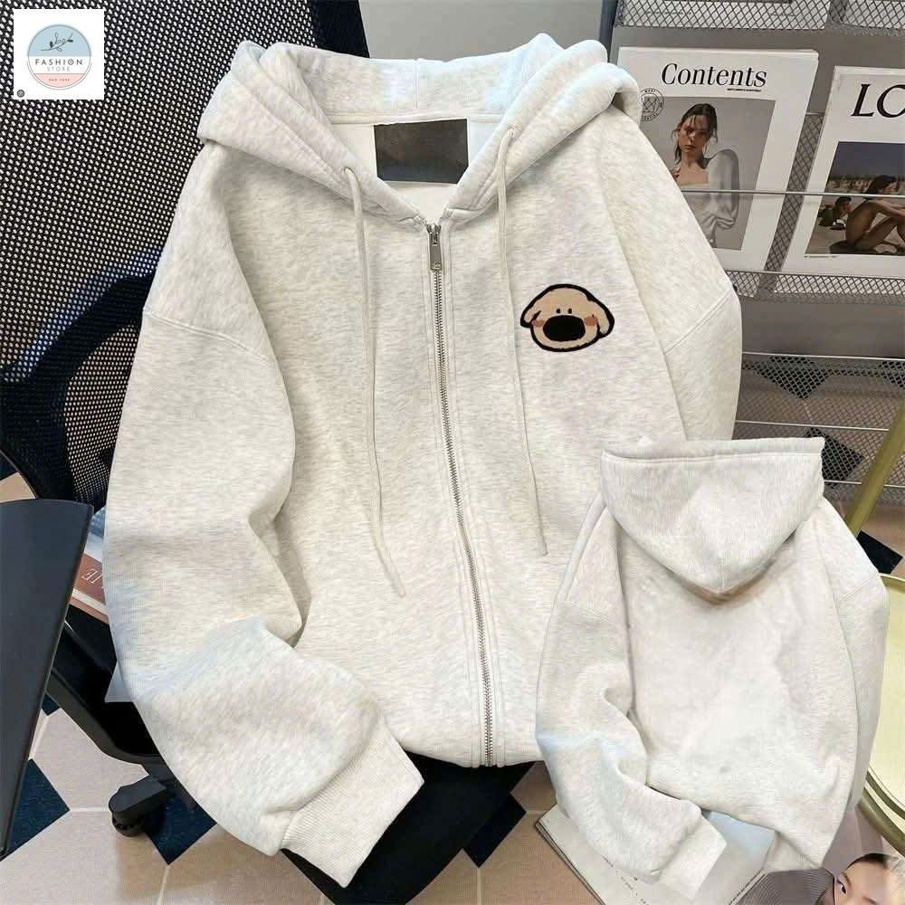 Áo khoác nỉ mũ 2 lớp unisex dài tay, phong cách thoải mái cho mùa đông ấm áp nam nữ mặc đẹp-quânaounisex