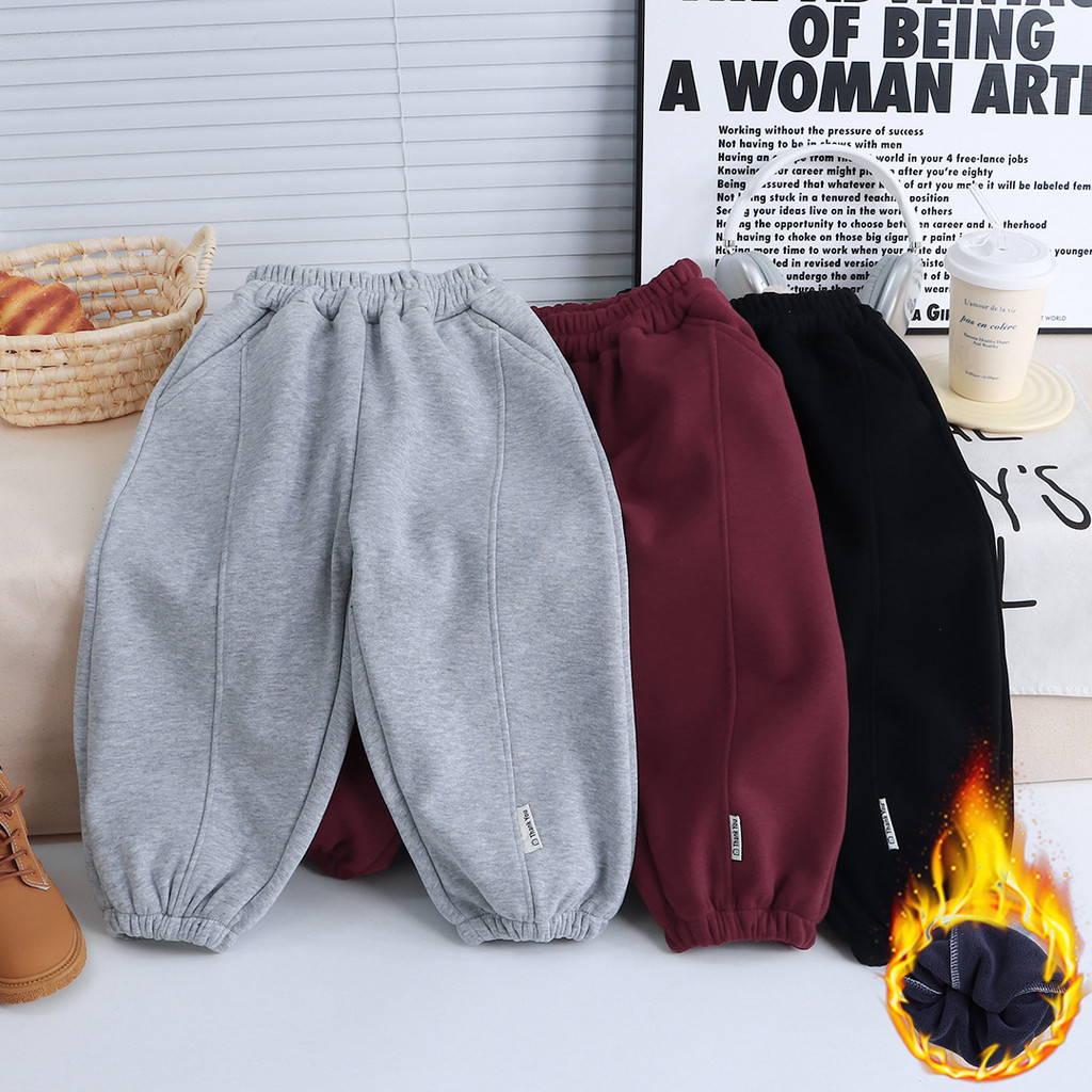 ​Trẻ Em Lông Cừu-Fleepants Thu Đông Cotton Dây Rút Quần Thường Ngày Kích Thước 80-160​ UGY9