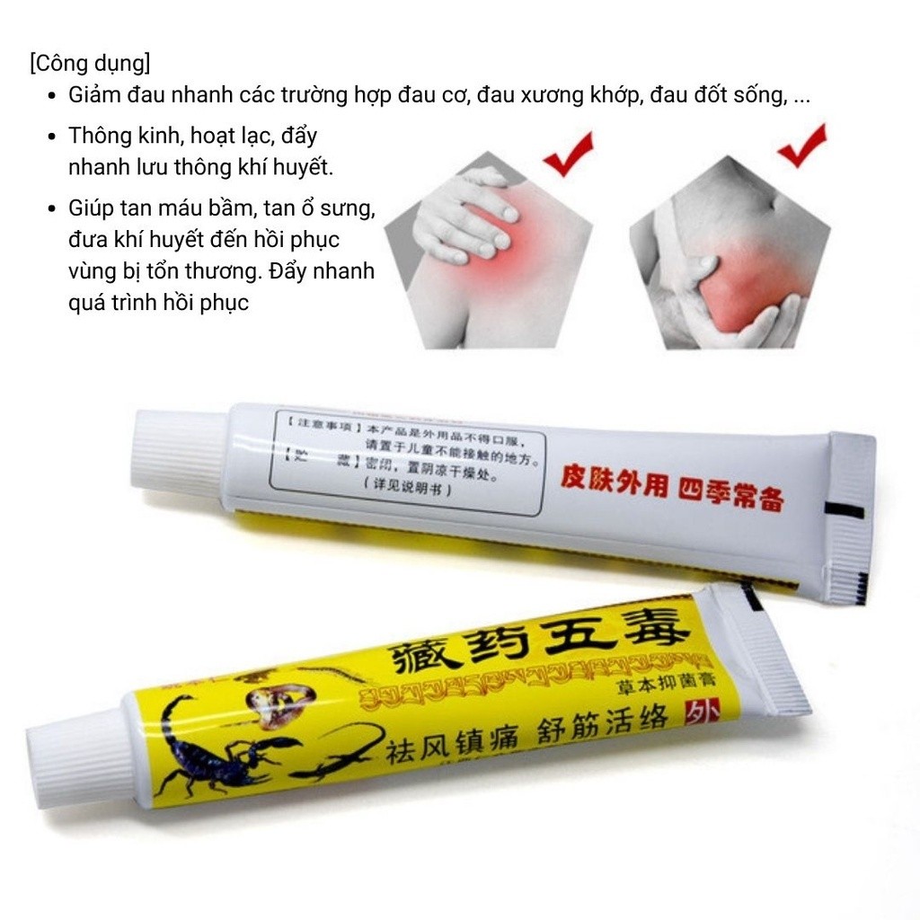 Đốt Sống Lưng Cổ Vai Gáy-Cao Xoa Bóp Ngũ Độc Tây Tạng Hỗ Trợ Giảm Đau Nhức Xương Khớp