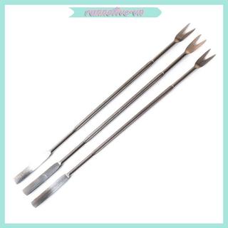 Ấm cúng 3 Chiếc Bạc Hải Sản Nĩa Dụng Cụ Hộ Gia Đình Thép Không Gỉ Tôm Hùm Đai Ốc Nĩa