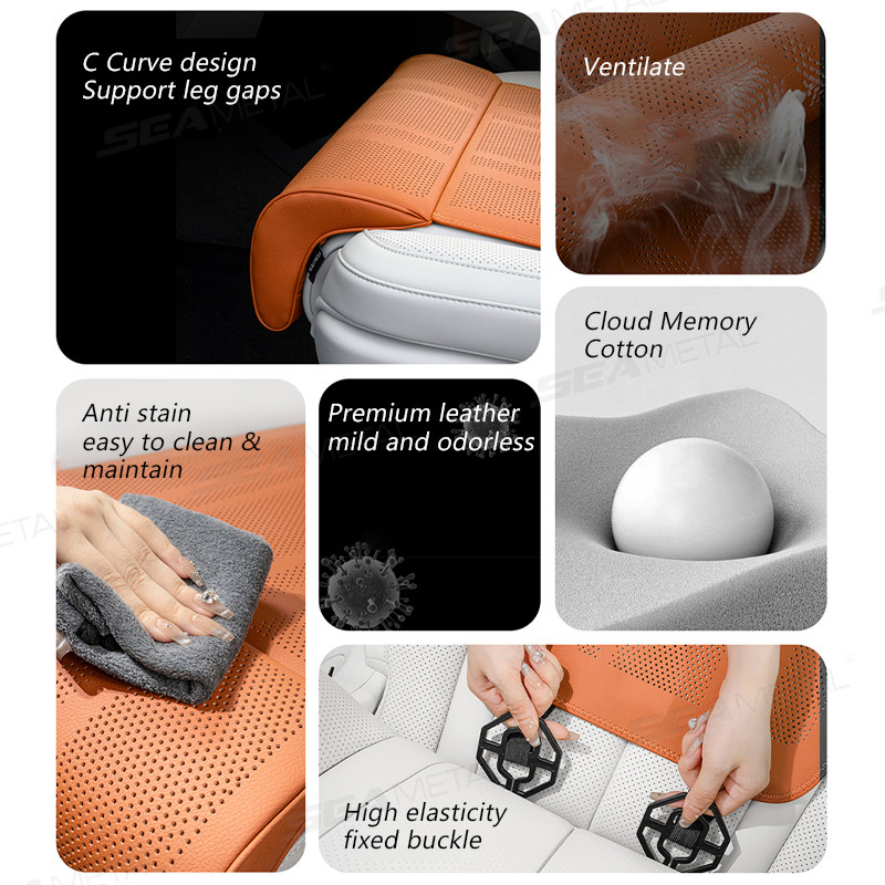 SEAMETAL Ghế Ô Tô Hỗ Trợ Chân Nối Dài Da Lộn Đa Năng Tự Động Ghế Mở Rộng Chân Đệm Cho Người Lái Xe Nhớ Bọt Ghế Đệm Thảm Bao
