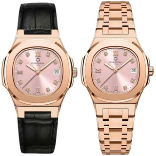 [Hot] Đồng Hồ Nữ Carnival Rose Elegance 8160L-VH-NH Chính Hãng - Đường kính mặt 34mm