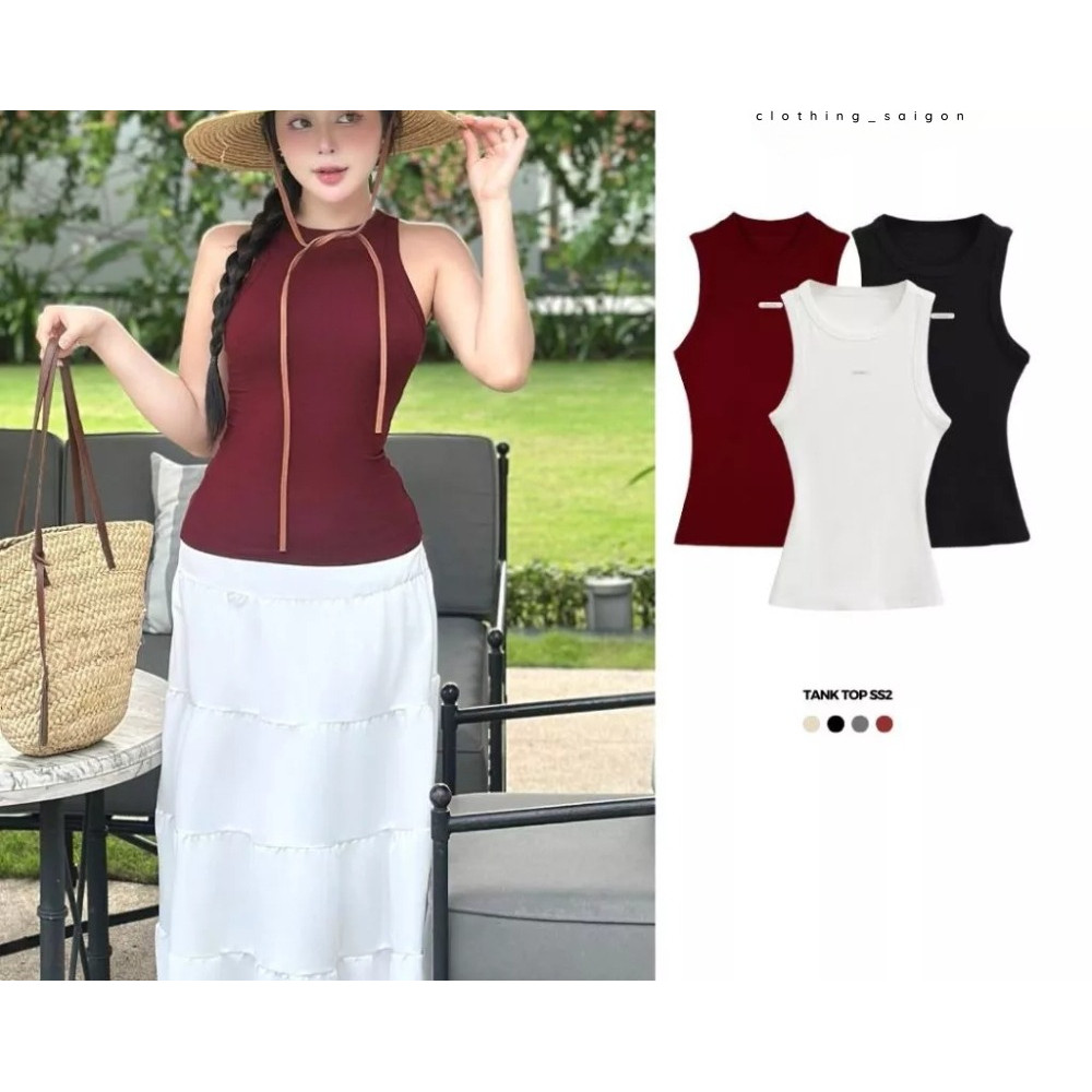 Áo Ba Lỗ Nữ Mịn Mát, Áo 2 Dây CỔ TRÒN Bản To, Áo Tanktop Phù Hợp Đi làm, Đi Tập, Đi Chơi Mùa Hè Mát Mẻ