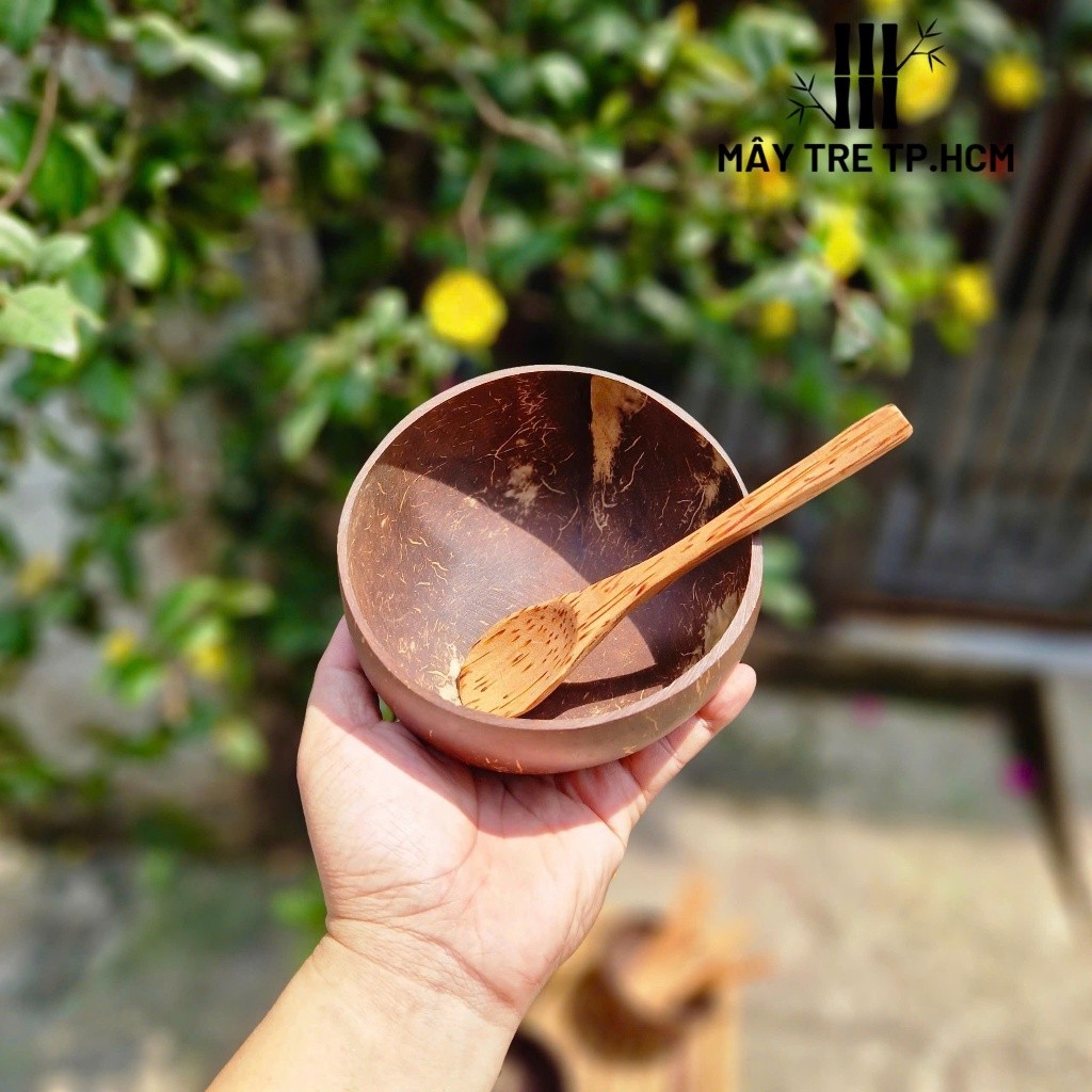 Chén gáo dừa, combo bát muỗng dừa, gáo dừa, chén ăn hạt ngủ cốc, chén gỗ,bát gỗ dừa