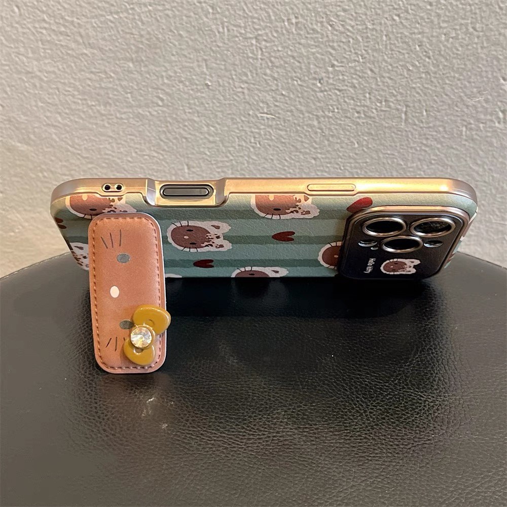 Cat Avatar Gấp Giá Đỡ Da Ốp Lưng Điện Thoại iPhone 17 Pro Max 16 15 14 13 Vỏ Bảo Vệ Chống Sốc