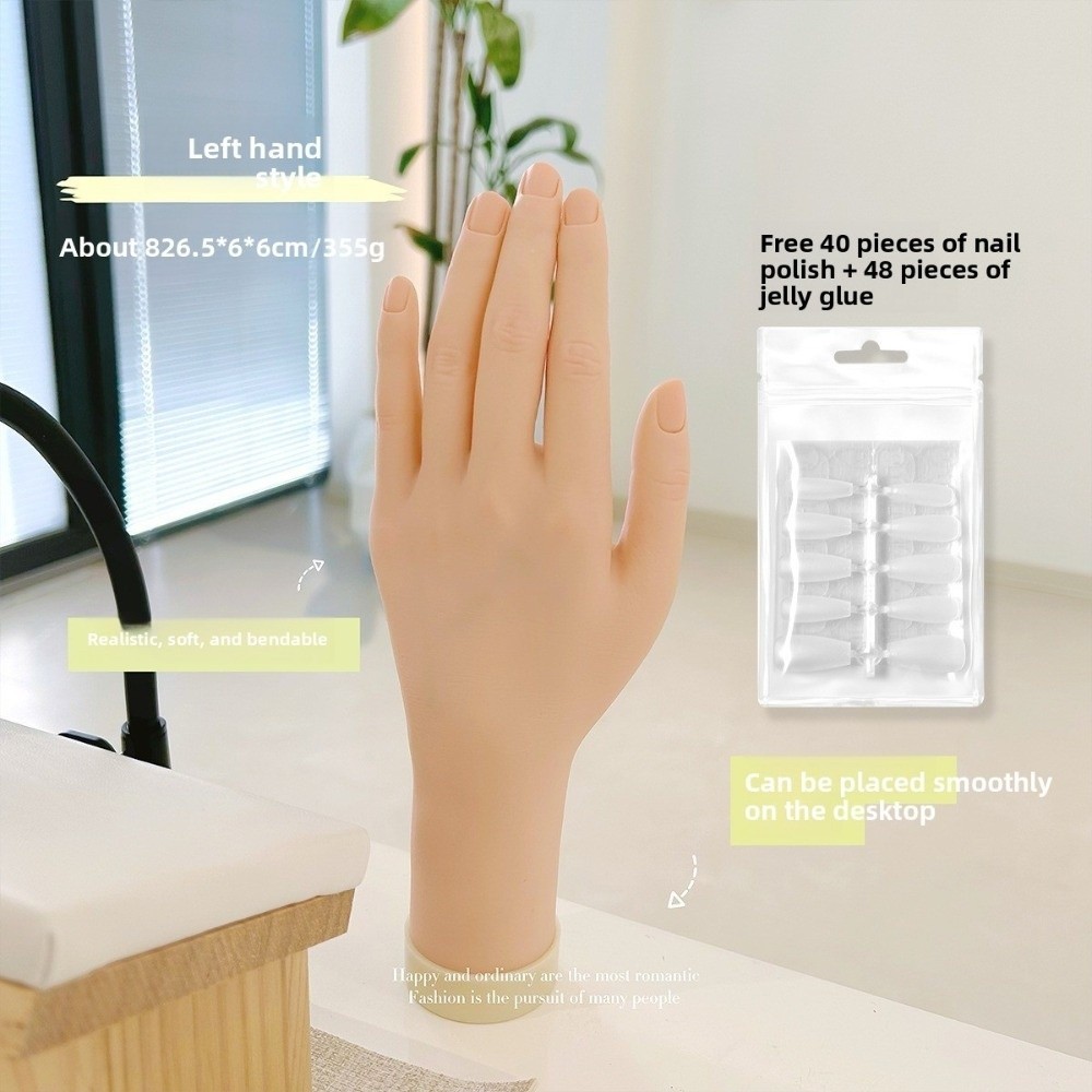 HIGHVIEWLS Bàn tay giả thực hành uốn cong, móng silicon mô phỏng cho đào tạo nghệ thuật, giá trưng bày móng acrylic