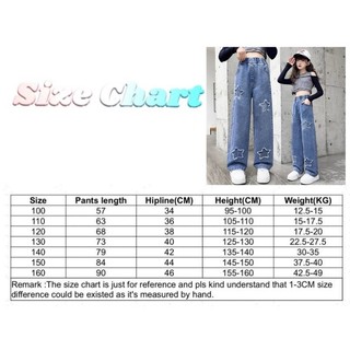 QuầN Jeans ốNg RộNg Bé GáI ThiếT Kế HìNh Sao Phong CáCh HàN QuốC Phù HợP QuầN Jean ốNg RộNg