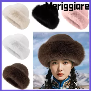 Mũ chui đầu MERIGGIARE, Mũ mùa đông chống gió ấm áp, Mũ len giả lông chồn Mũ xô