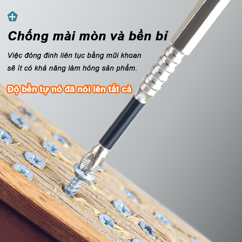 Bộ Mũi Vít Đa Năng Chống Trượt Từ Tính Mạnh, Chống Va Đập, Độ Cứng Cao, Dùng Cho Máy Khoan & Bắn Tôn