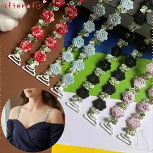 Dây đeo áo ngực AFTEROF, Vô hình liền mạch với viền ren Dây đeo đồ lót hoa hồng, Dây đeo ren co giãn chống trượt có thể điều chỉnh lãng mạn Váy dự tiệc cưới