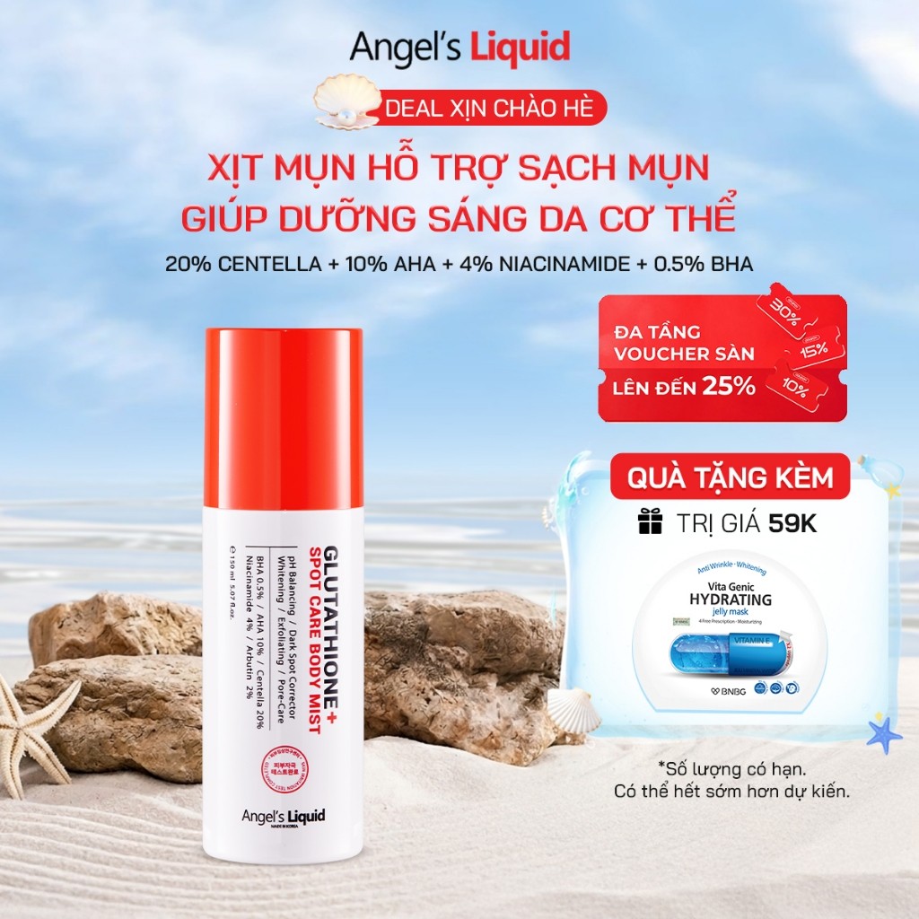 angel's liquid glutathione centella calming body mist Xt Gim Mn Lng Dng Sng C Th 150ml leaving it soft glutathione centella calming angel's liquid