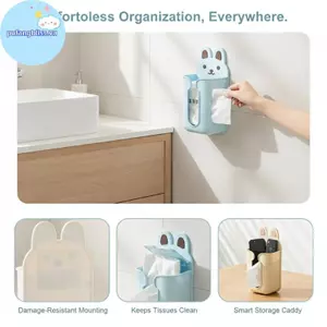 Pufangbliss Treo Tường Hộp Đựng Khăn Giấy Dính Chống Thấm Nước Hoạt Hình Khăn Ăn Cho Phòng Tắm Nhà Bếp Vệ Sinh Sử Dụng Tại Nhà VN