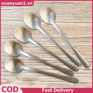 XUAN Phong Cách Hàn Quốc Thép Không Gỉ Gia Vị Thìa Tròn Thiên Tính Trộn Thìa Cà Phê Trà Món Tráng Miệng Thìa Trộn Bộ Đồ Ăn VN