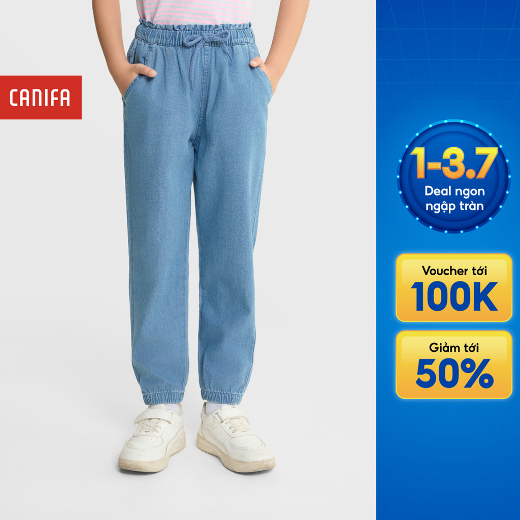 Quần jean bé gái CANIFA cạp chun dáng baggy 1BJ25A001