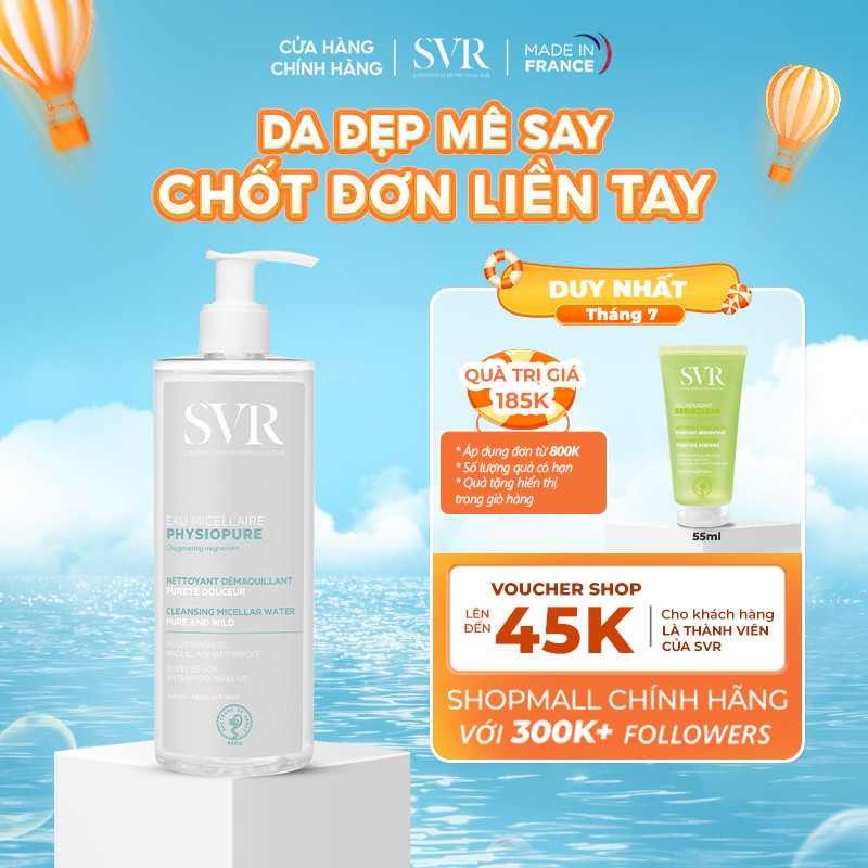 [Livestream 2] Nước tẩy trang cho da nhạy cảm SVR Physiopure Eau Micellaire 400ML