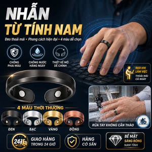 🔥Giá sốc🔥Nhẫn mở từ tính bảo vệ sức khỏe|Nhẫn từ trị liệu sức khỏe sáng bóng|Nhẫn đôi mở đá từ phong cách Âu Mỹ