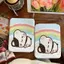 Gương Gấp Trang Điểm Cầu Vồng Pastel Đốm Nâu Gương Mini Để Bàn Đẹp
