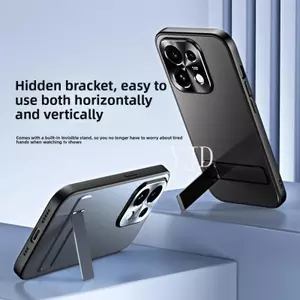 YJD Ốp Lưng Cho OPPO Reno16 Pro Ngang Dọc Chân Đế Kim Loại Mờ Mặt Sau Chống Rơi Vỏ Điện Thoại