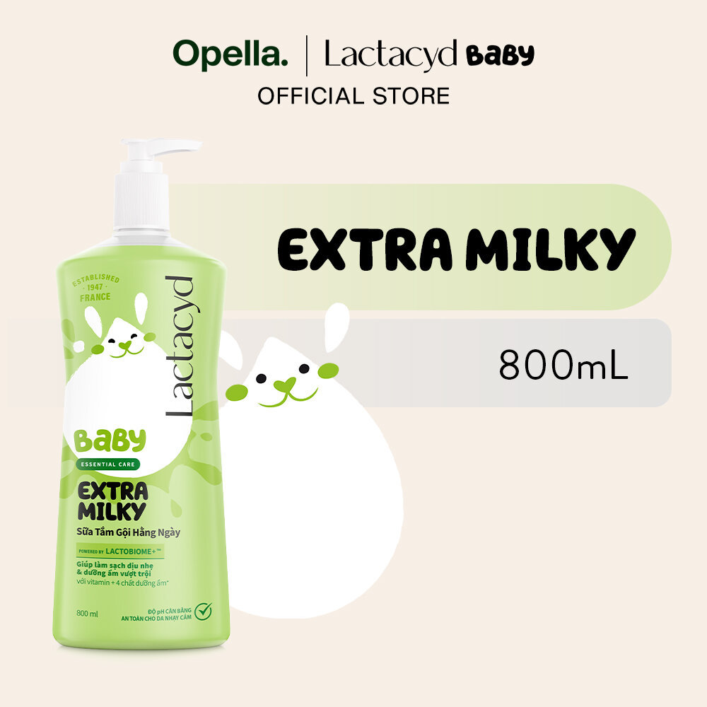 Sữa Tắm Gội Trẻ Em Lactacyd Baby Extra Milky Làm Sạch Dịu Nhẹ và Dưỡng Ẩm Vượt Trội Size Jumbo 800ml