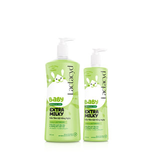 Bộ Sữa Tắm Gội Trẻ Em Lactacyd Baby Extra Milky Size Jumbo 800ml + Chai Sữa Tắm Gội Trẻ Em Extra Milky 500ml